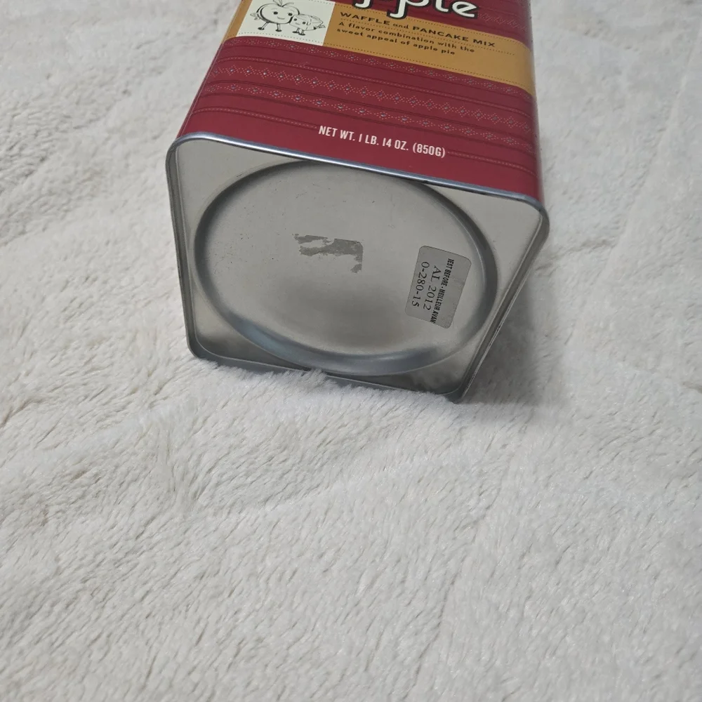 Williams Sonoma Caramel Apple Collector Tin with Lid, square, empty